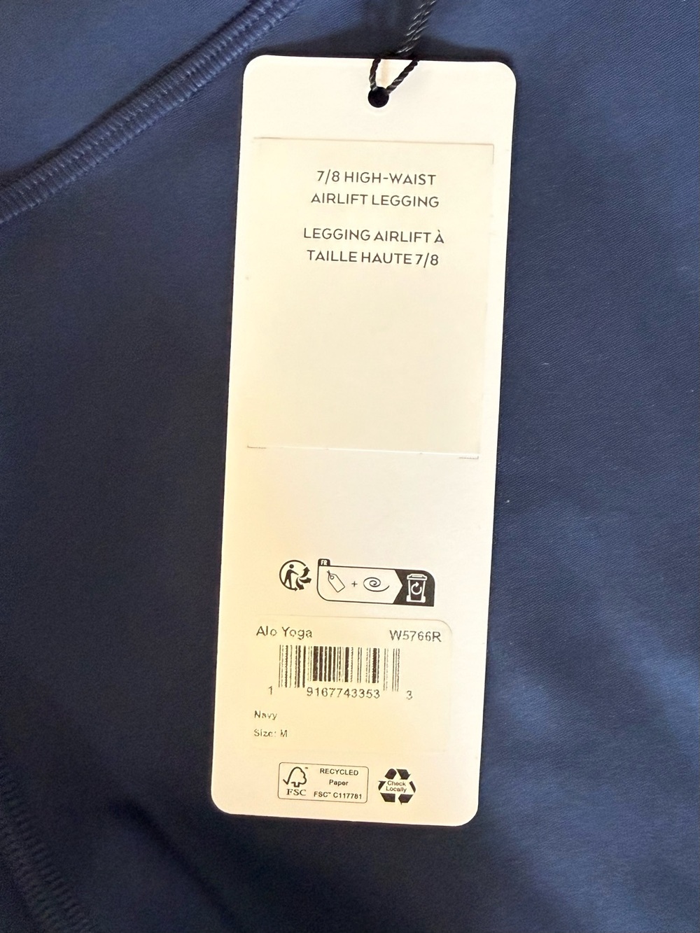 ALO Yoga 7/8 High-Waist Airlift Legging Navy M NWT - Picture 4 of 6